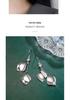 Chic Zirconia Double-Layered Leaf Dangle Earrings with Fresh Sequin Accents