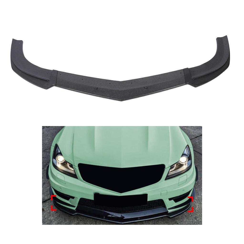 3 SZTUKI Wargi Przedniego Zderzaka Wysokowytrzymały Spoiler Wargi Zderzaka Splitter Zestaw Nadwozia dla Klasy C W204 Facelift C63 2011-2014