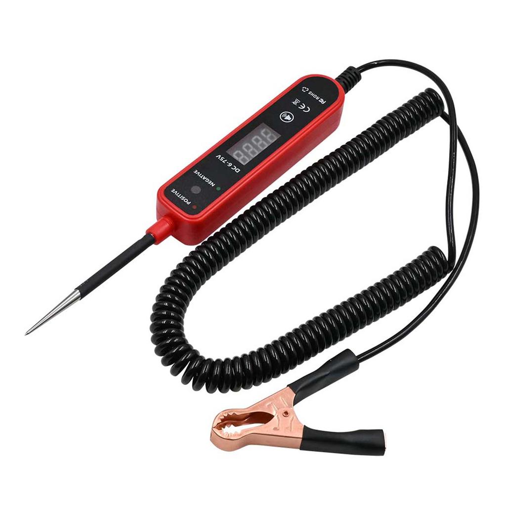 Automotive Circuit Tester 6-75V  , LED Digital Display Auto Electrical Test Light with Voltage Detection, Polarity and Continuity Checker for Car Tru