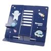 Book Holder Desk Reading Display Stand Stable Metal Steel Plate Adjustable for Tablets Phones Astronaut Pattern Blue