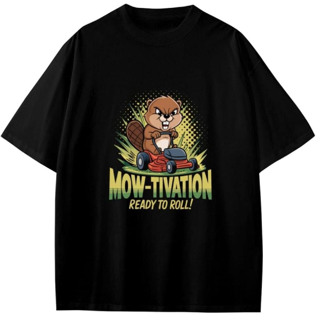 Vintage Funny Beaver Lawn Mower Gardening Gift Girls Boys Teens T-Shirt Anime Gift