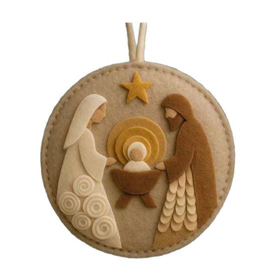 Handmade Nativity Christmas Tree Ornament Acrylic Religious Birth of Jesus Scene Christian Xmas Hanging Decor Unique Gift