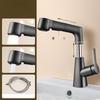 TLXT Gun Grey Wall-Mounted Pull-Out Sink Faucet