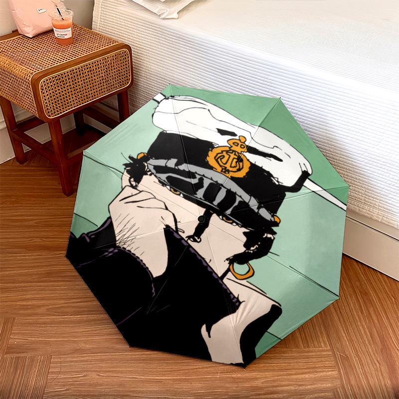 1 Stück Automatischer Faltregenschirm - Corto Maltese Muster, Tragbares & Faltbares Design mit 8 Speichen, Weihnachts-Geburtstagsgeschenke