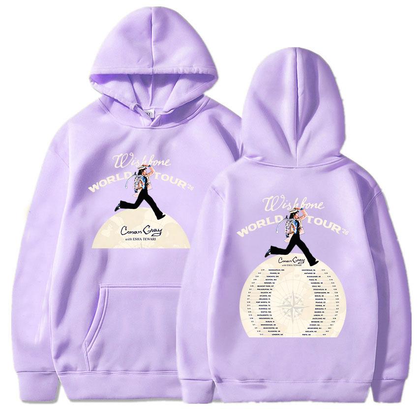 CONAN GRAY Wishbone World Tour 2026 Hoodies Fleece Winter Loose Hooded Sweatshirts Men Women Clothing Graphic Top