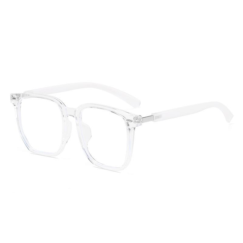 14526 Square Rice Nail Tr90 Glasses Frame Wood Grain Temple, Fashionable Internet Celebrity Anti-Blue Light Flat Mirror For Men And Women