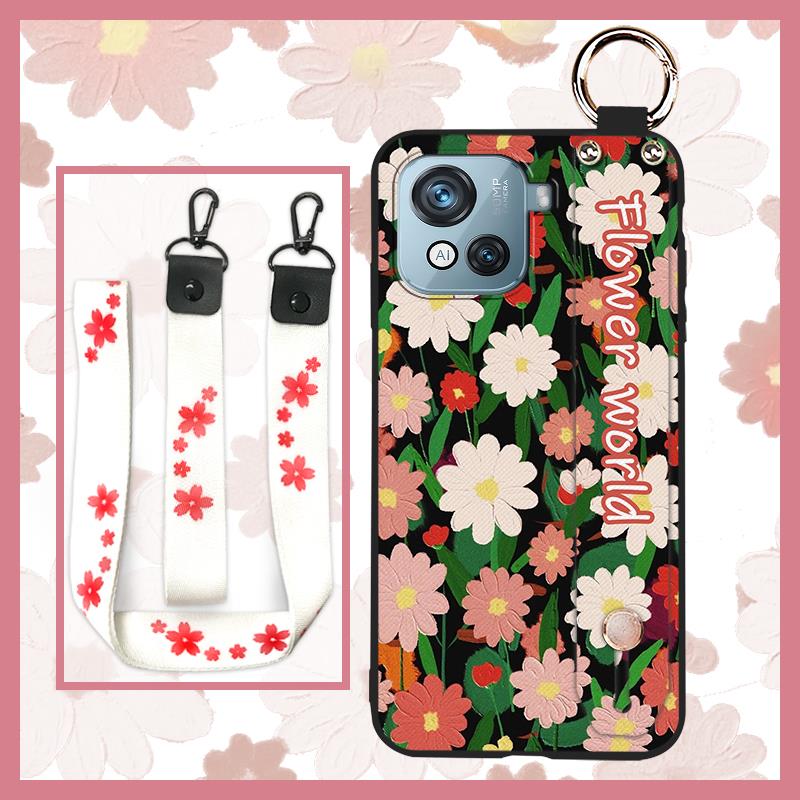 Soft case Wrist Strap Phone Case For Blackview Oscal C80 Shockproof Anti-dust Oil Painting Wristband Durable Kickstand