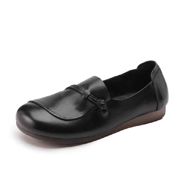 Spring and Autumn new mother shoes genuine leather middle-aged and elderly single shoes soft sole women's comfortable flat-bottomed casual