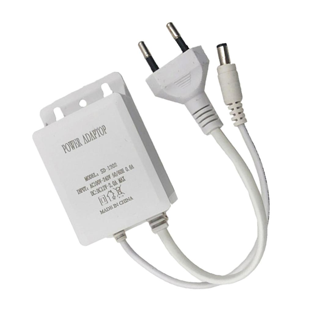 Dustproof Waterproof External Power Adapter AC100 240V to DC12V 2A for Outdoor Use Safety Protections
