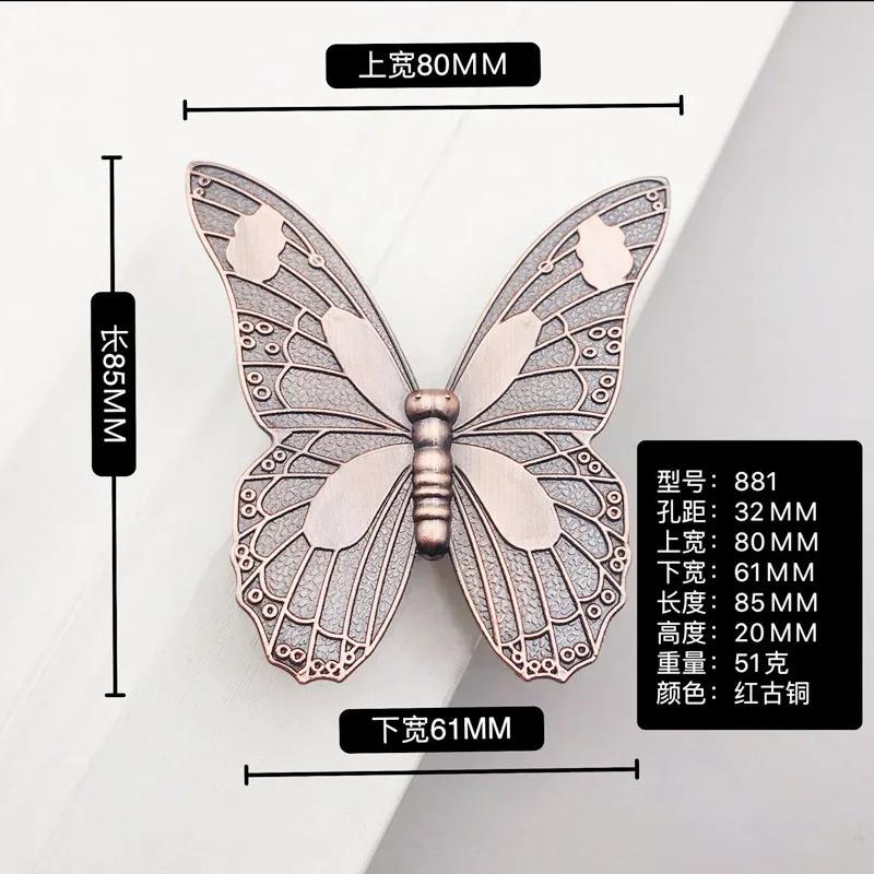 1 sztuka Vintage 3D Motyl Uchwyt do Szafki Retro Stop Cynku Gałki do Drzwi Szafki Kuchennej Szuflady Garderoby Meble Dekoracyjne