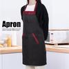 77x62cm Comfortable Waterproof Kitchen Cooking Apron Working Apron with Pockets for Hotel HomeBlack