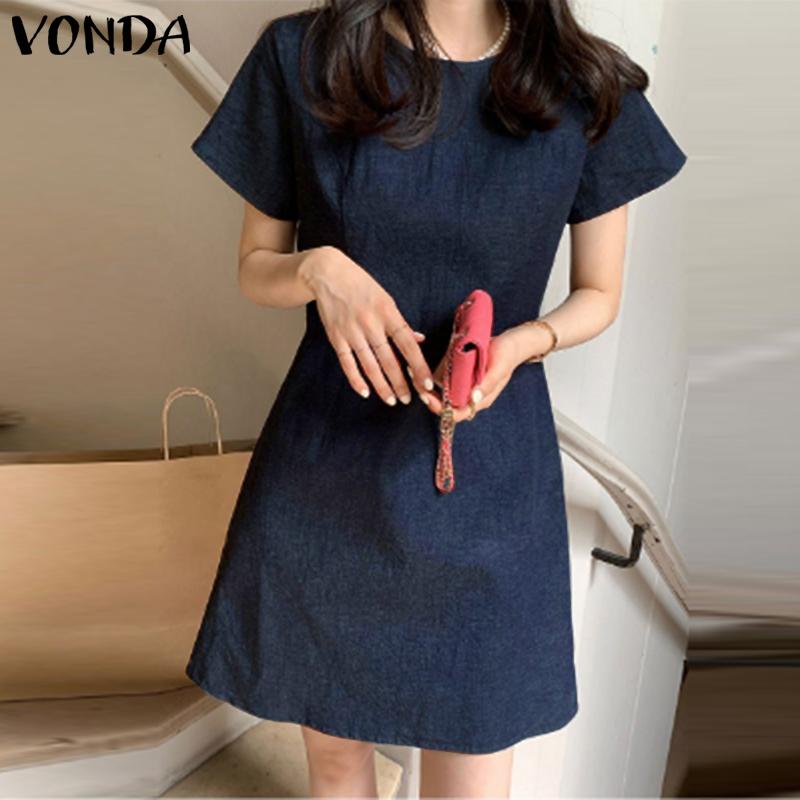 

Летнее однотонное короткое платье VONDA с ​​короткими рукавами
