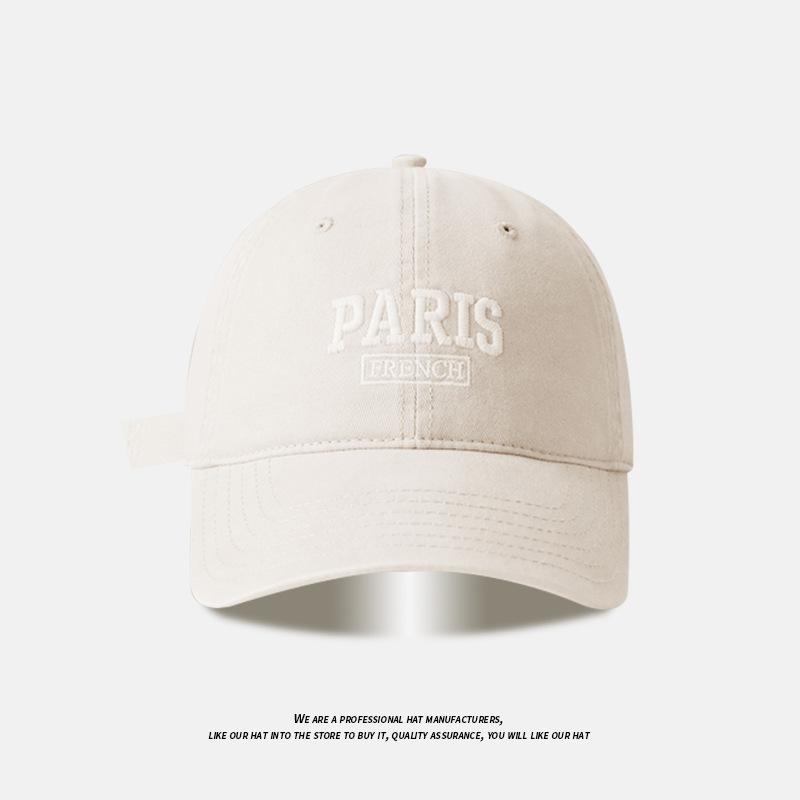 Paris Alphabet Baseball Cap Women'S Face Small Simple Sports Hat Women'S Outdoor Versatile Men'S Cap