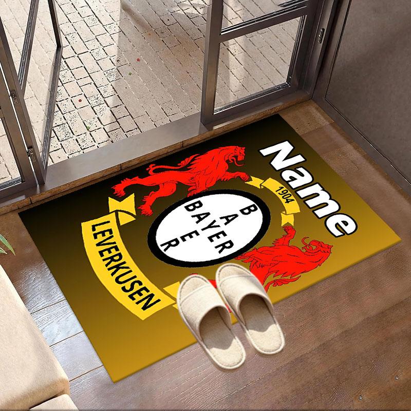 Custom Name Personalized Bayer 04 Leverkusen Print Carpet, Versatile Home Decor Rug, for Playroom, Apartment, Balcony, Entryway, Hallway Gift