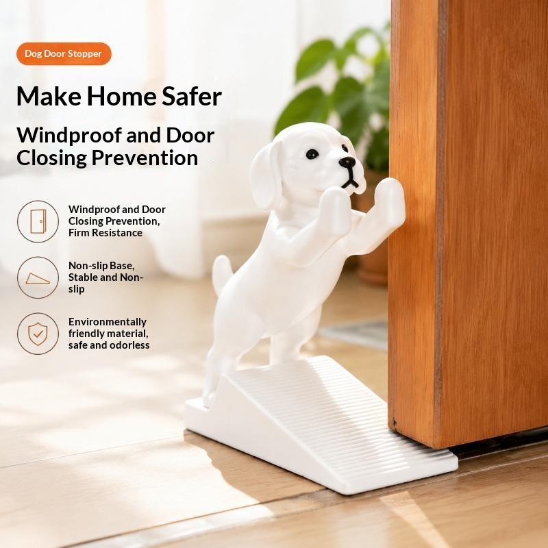 Movable 3D Printed Dog Door Stop Cute Puppy Shape Anti-Slip Door Wedge Creative Decor for Apartment Office Entryway