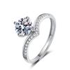 One Carat Six-Prong Moissanite Ring for Women - Internet Celebrity Style Live Broadcast Simulation