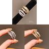 Trendy Zircon Open Ring For Women With Geometric Shape And Copper Construction For Daily Fashion