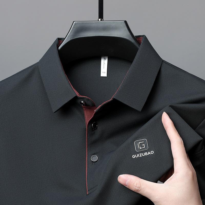 Short-sleeved T-shirt for Men, Summer New Style T-shirt Shirt, Plain-color Business Collar Half-sleeve Top