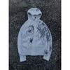 Y2K Streetwear Hooded Zip-Up Sweatshirt Women Loose Fit Geometric Print Long Sleeve 2026