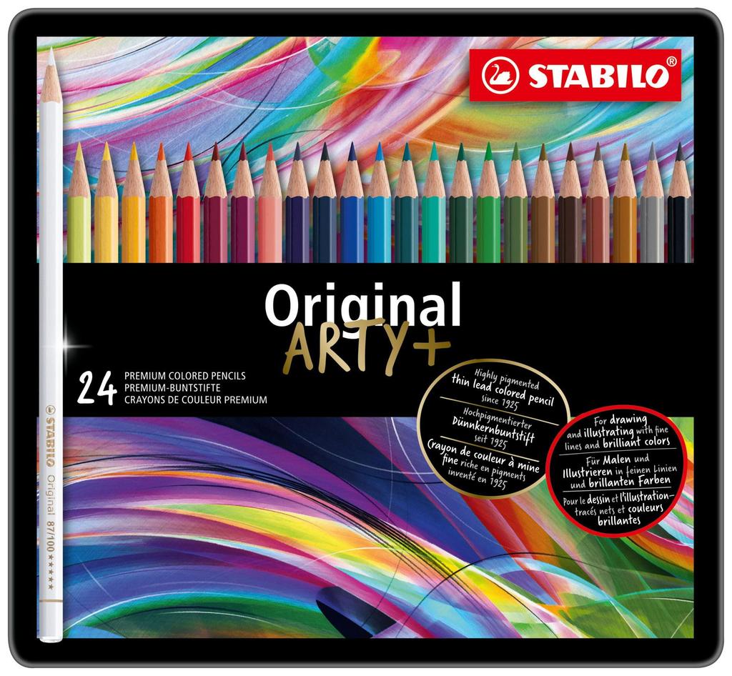 STABILO Watercolor 24 Pencils, Original, Colors, 8774-6