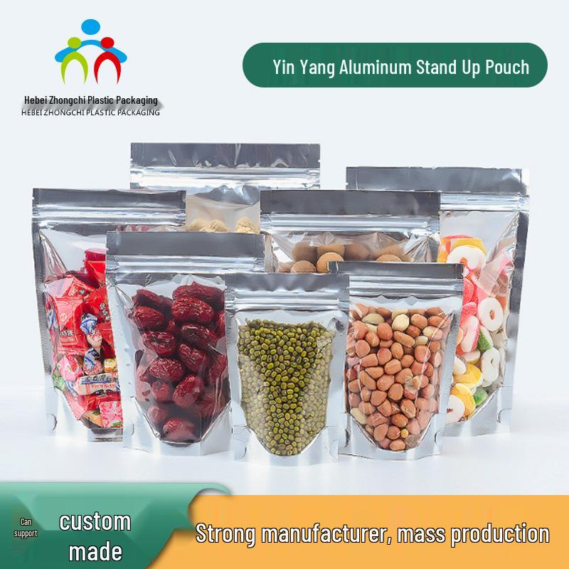 

Yangyang Semi-Transparent Aluminum Foil Zipper Bag for Dried Fruit & Candy 16 silk * 14 * 20 + 4 * 16s