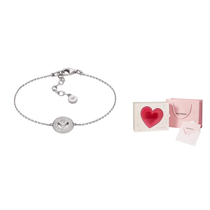 Emporio Armani Ferris Wheel Fashion Round Ring Eagle Logo Silver Bracelet Women bracelet EG3586040