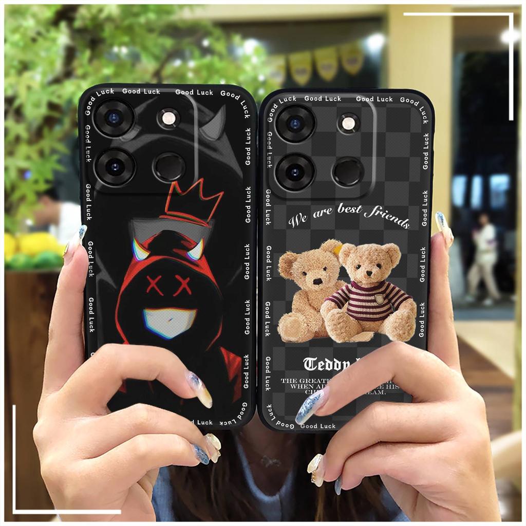 Dirt-resistant Back Cover Phone Case For Infinix X6515/Smart7 Global/Tecno POP7 Fashion Design Soft Case Silicone Cute