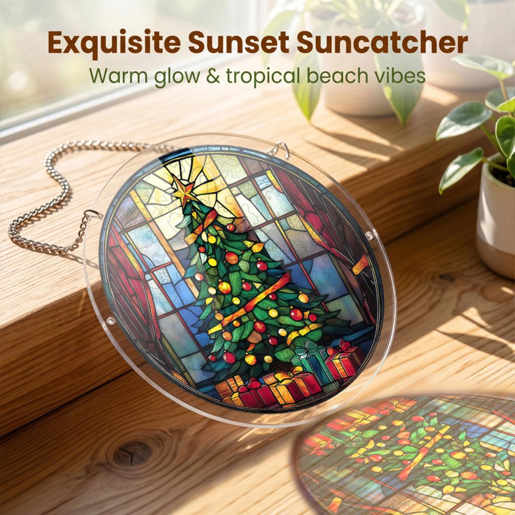 Weihnachtsbaum Puzzle Acryl Hängeornament für Fensterdekoration Feiertagsdekoration