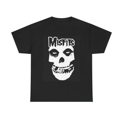 Camiseta Gráfica Misfits Pôster de Banda de Rock Vintage Merch Unissex Camiseta de Algodão Pesado