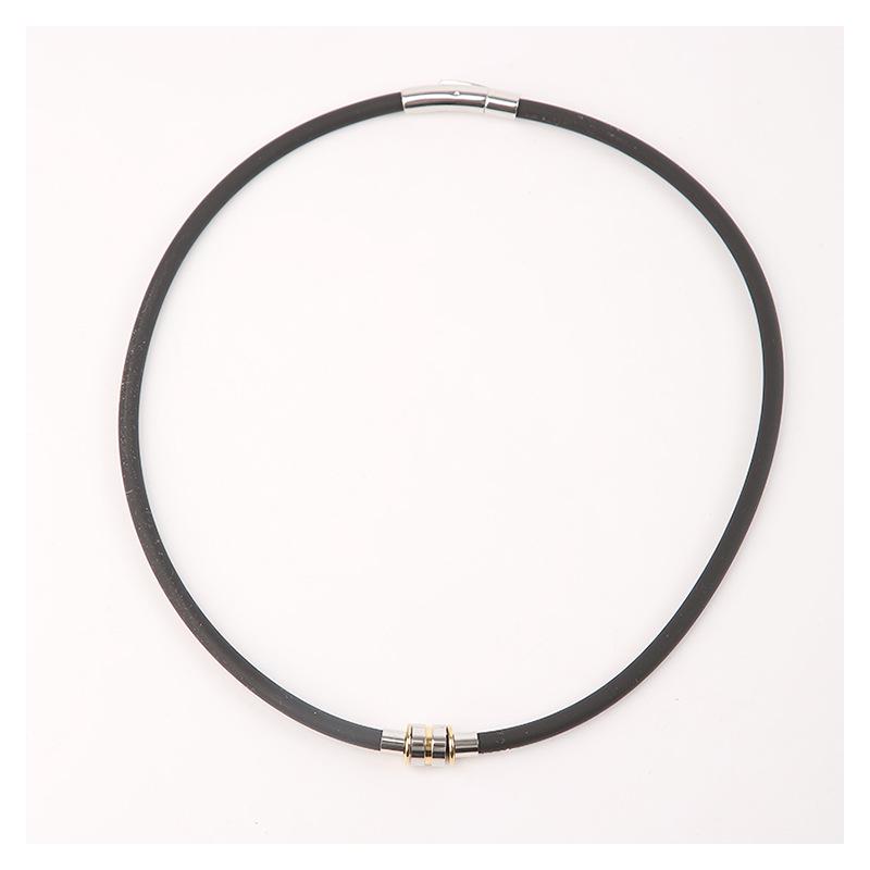 Men's Titanium Steel Negative Ion Silicone Choker Pendant - Unisex Fashion Jewelry