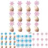 Christmas Snowflake Cake Toppers With Shining Design Paper For Holiday Party Decor