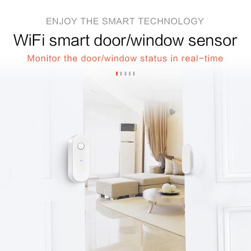 Tuya Smart WiFi Türsensor Öffnen Schließen Tür Fenster Detektor Haus Sicherheitsalarm Unterstützung Alexa Google Stimme APP Fernsteuerung