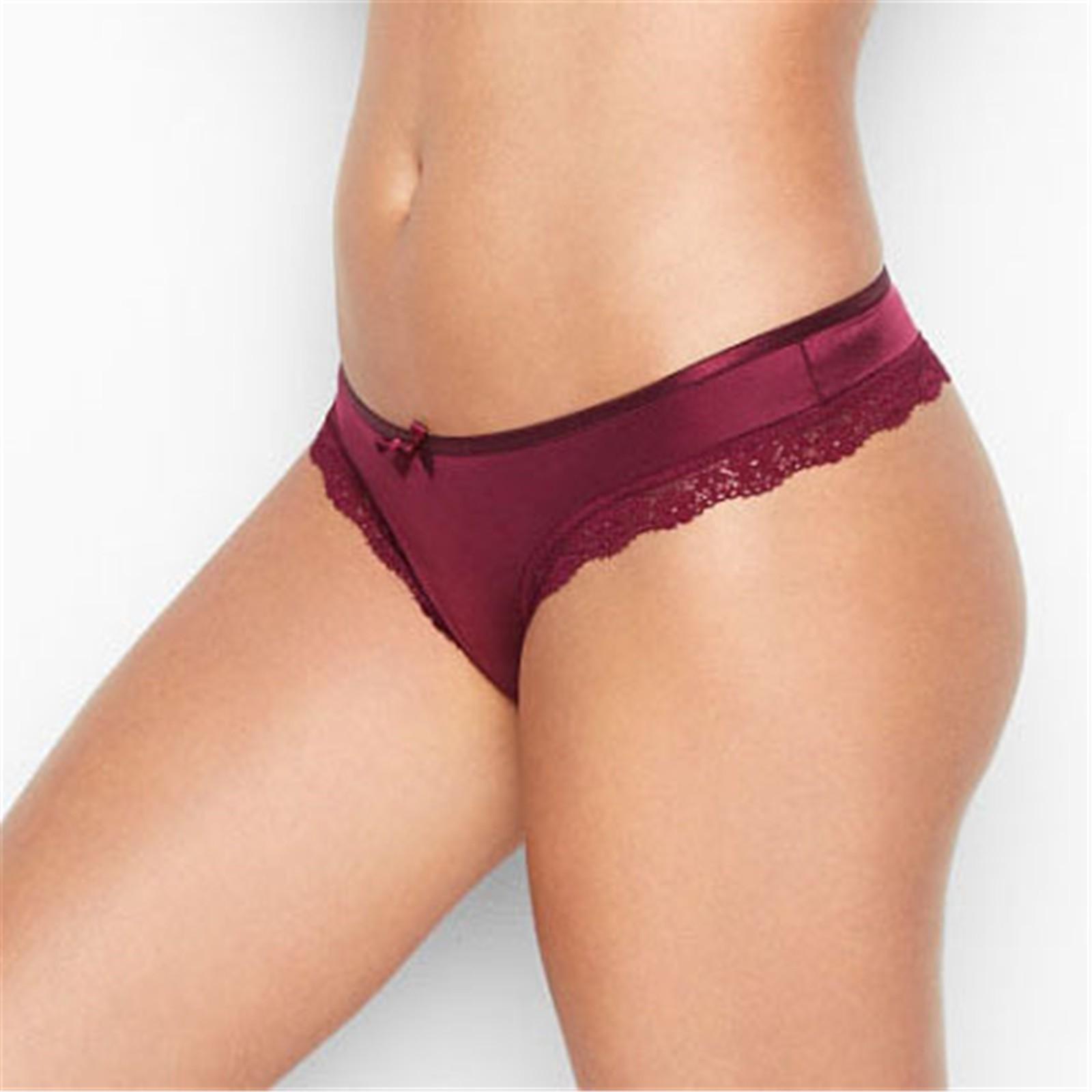 

Женские сексуальные однотонные кружевные трусики с низкой талией и волнистым краем, нижнее белье с перевязью XL винный