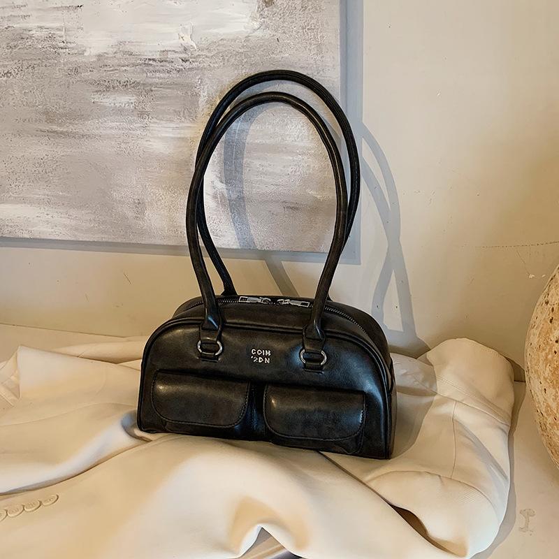 

Ретро женская сумка под мышкой нишевая с высоким чувством 2025 новая на плечо сумка-тоут большой вместимости портативная сумка для поездок 28.5*9*15