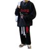 Harajuku Trendy Men's Sporty Casual Set: Fashionable Creative Design with Loose Hoodie and Pants.