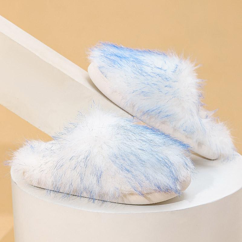 

Новые мягкие меховые тапочки для женщин, для дома, спальни, нескользящие, теплые, плюшевые, женские, легкие, из искусственного меха, на плоской подошве, хлопковые тапочки для женщин 36-37 синий