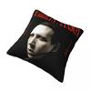 Marilyn Manson Gothic Singer Pillowcases Merch Soft Cushion Cover Pillow Covers Living Room Decoration Zipper Multiple Sizes