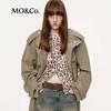 MO&Co. Women's Utility Pocket Drawstring Waist Long-Sleeve Jacket