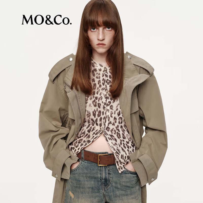 

MO&Co. Women s Utility Pocket Drawstring Waist Long-Sleeve Jacket M