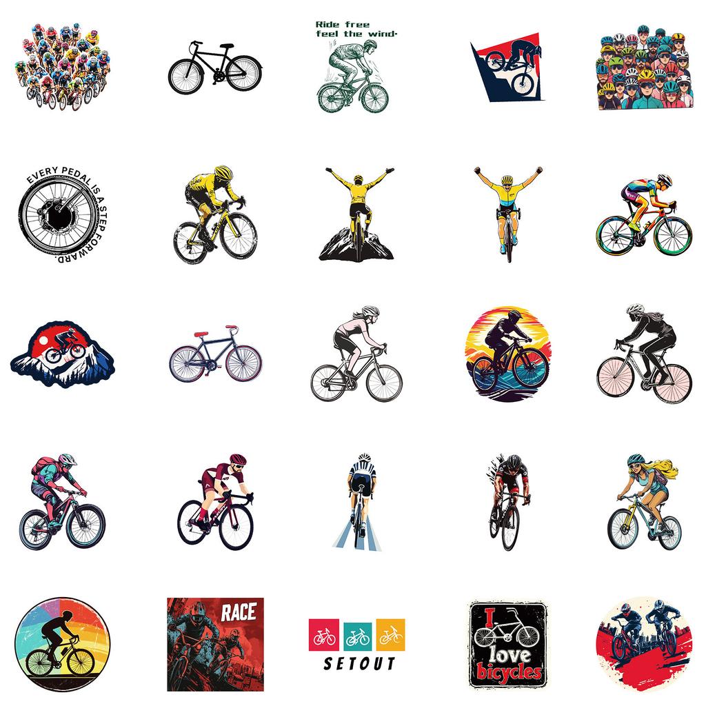 50 Creative Mountain Bike Graffiti Stickers Hot-blooded Competitive Waterproof Decorative Stickers