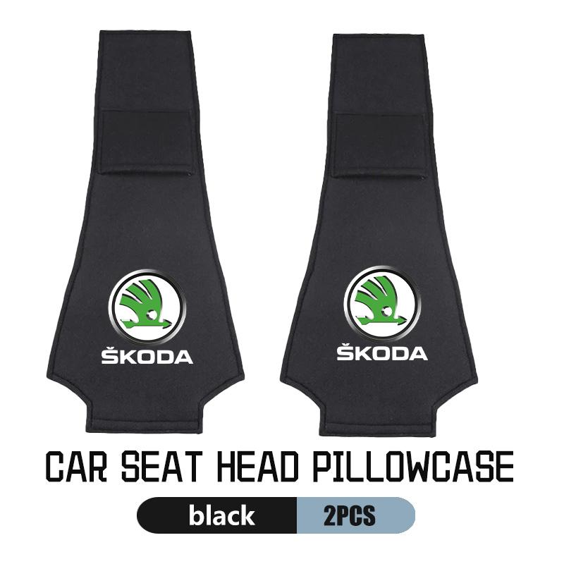 AAAJF1 Car Headrest Cover Universal Interior Accessories Fit For Skoda Kamiq Karoq Octavia 2 3 Rapid Scala Kami Fabia VII VRS
