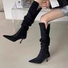 Fashion High Boots for Women High Heels Luxury Shoes Pointed Toe Fashoin Designer Pumps Winter 2025 Knee High Chelsea Botas De Mujer