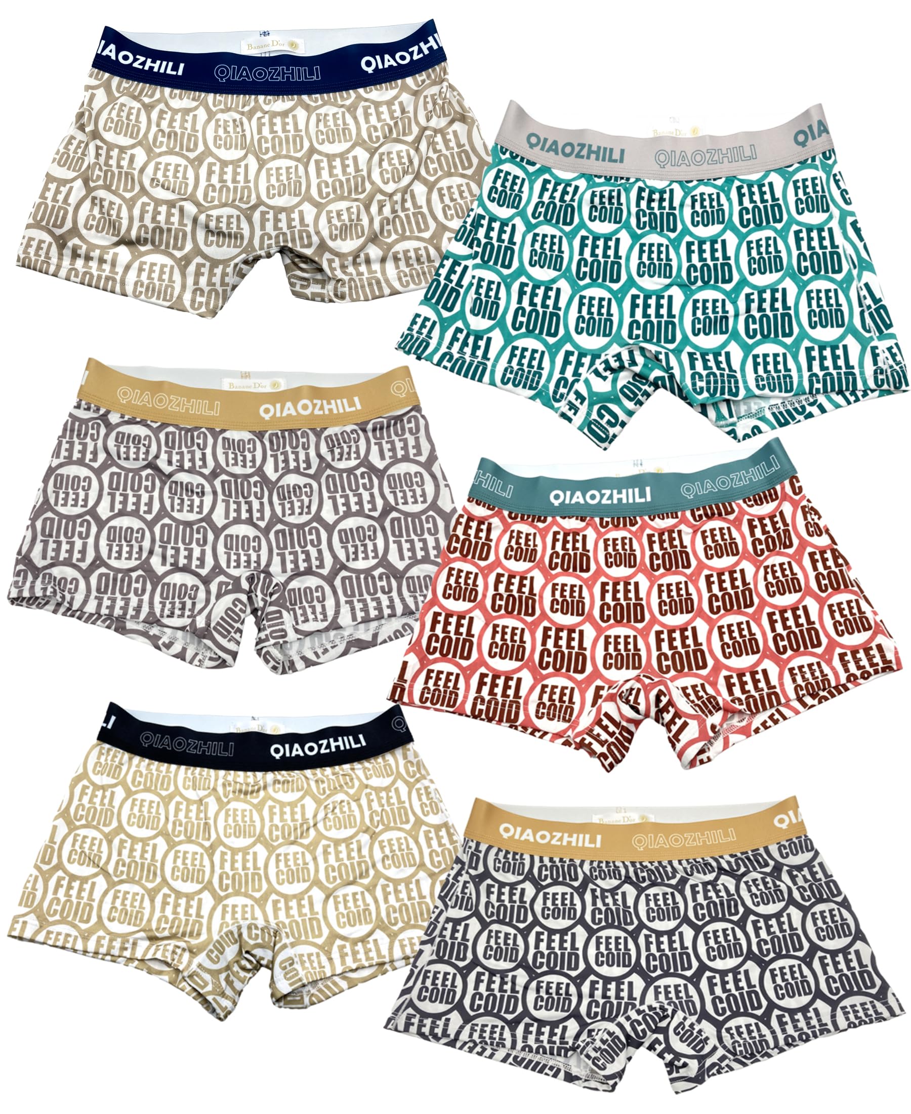 

Banane Ice Silk Boxer Set D or Women s Briefs, 6-Color (JP, Alphabet, XL, Multicolor)
