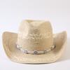 Beliebter europäischer und amerikanischer klassischer Strohgeflecht Western-Cowboyhut für Herren und Damen Outdoor-Mode OL-Stil Geflochtener Zylinder