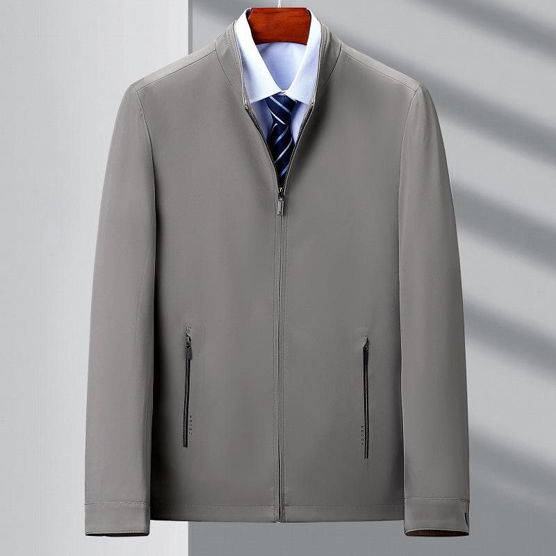 New Stand-up Collar Jacket Men's Spring and Autumn Middle-aged Dad Business Casual Jacket Large Size Shirt