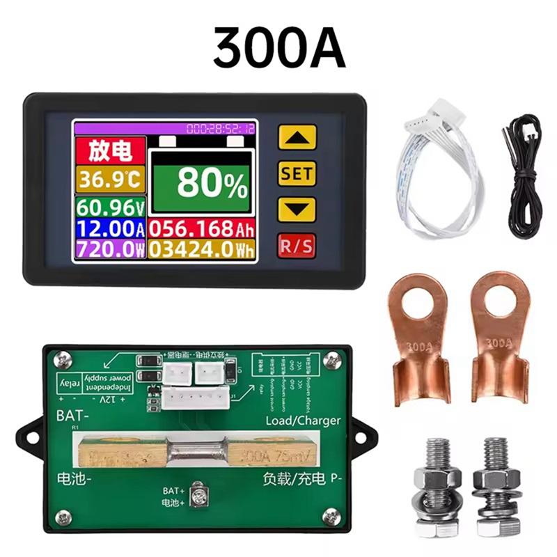 Bidirectional Current Coulometer DC7-200V Digital Display Voltage Current Power Meter Voltmeter Battery Capacity Tester