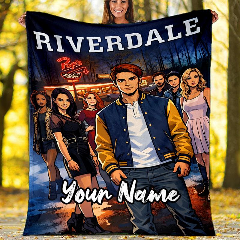 Custom Name Riverdale Theme Printed Blanket - Perfect for Couch, Bed, Travel & Outdoor Use | Machine Washable, Cozy & Durable.