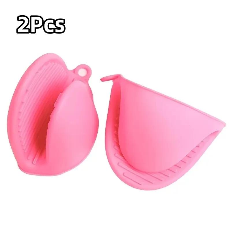 2Pcs Silicone Pot Holder Gloves Non-Slip Grip Kitchen Utensils Anti Scalding and Heat Insulation Gloves Essential Kitchen Tools