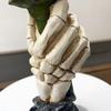 Holding Rose Skeleton Hand Candle Holder Halloween Votive Tealight Candle Stand Candlestick Decoration Table Centerpiece Ornament