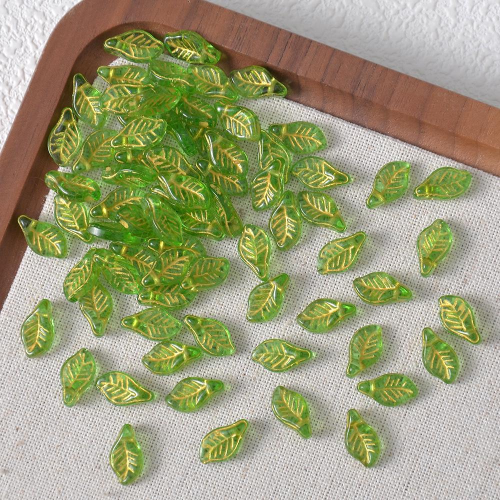 Czech Glass Hollow Maple Leaf Beads for DIY Hair Accessories